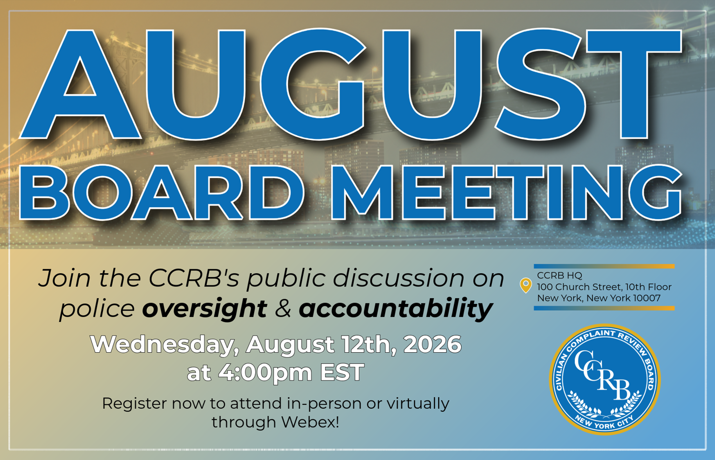 August Board Meeting
                                           
