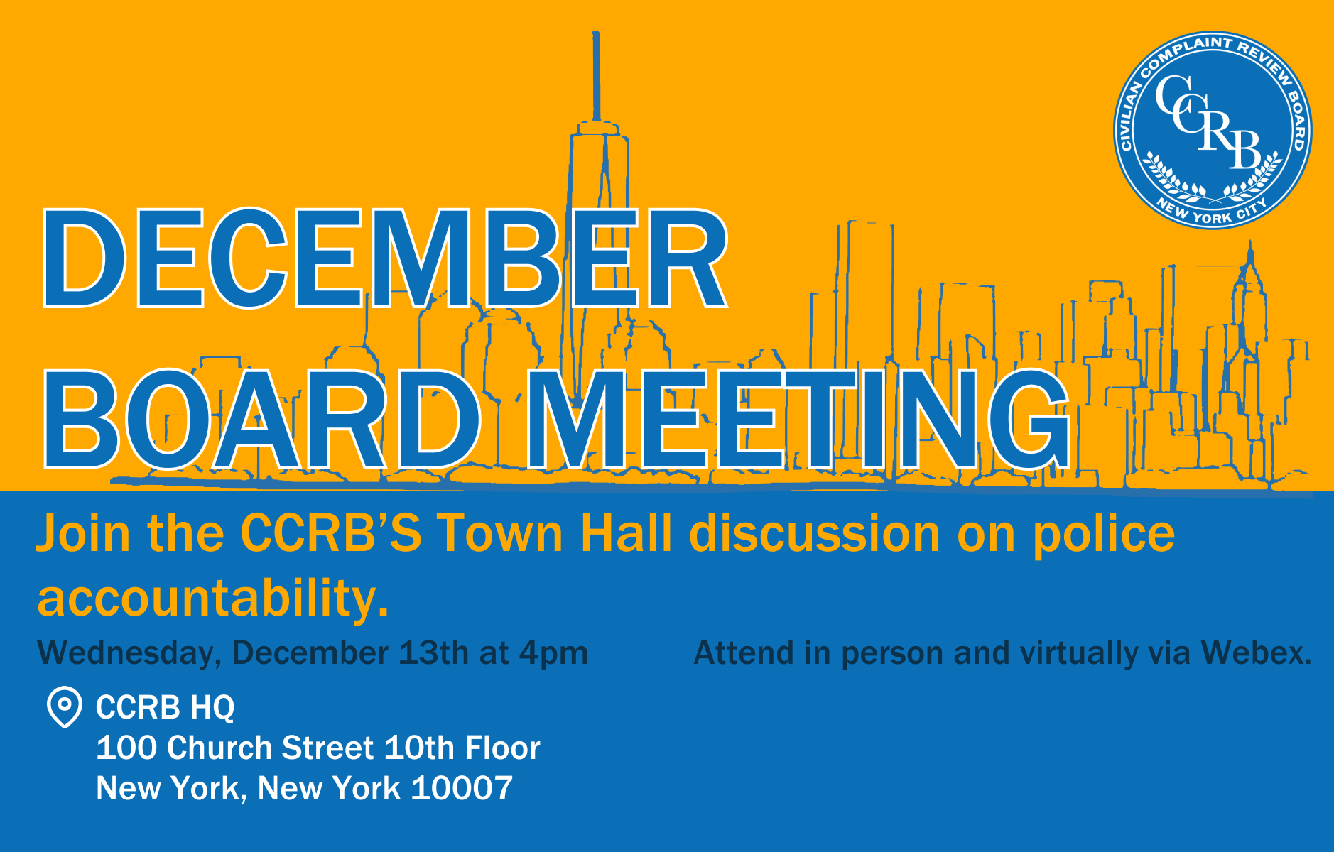 CCRB December Board Meeting 2023
                                           