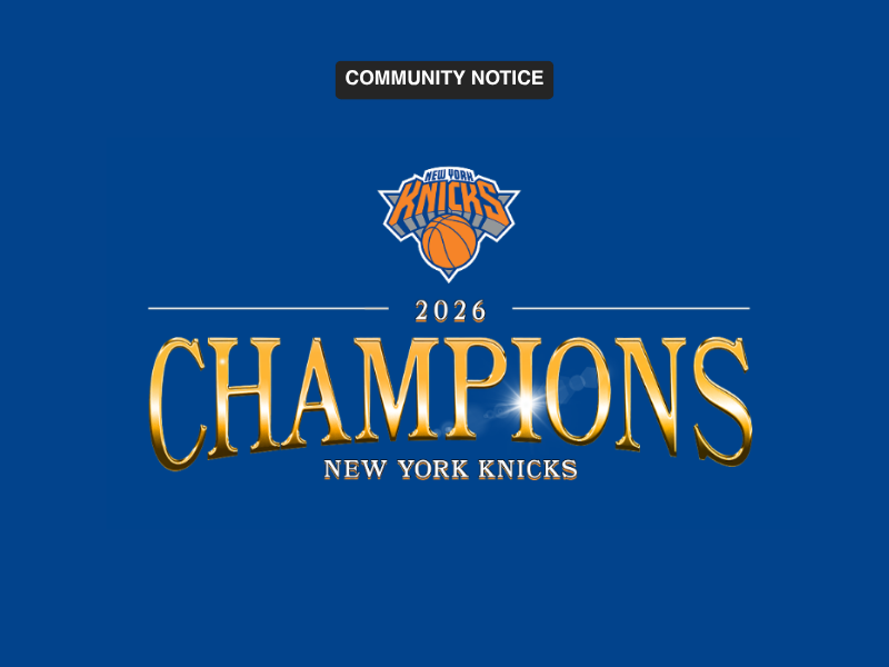 Knicks logo with 2026 Champions New York Knicks
                                           
