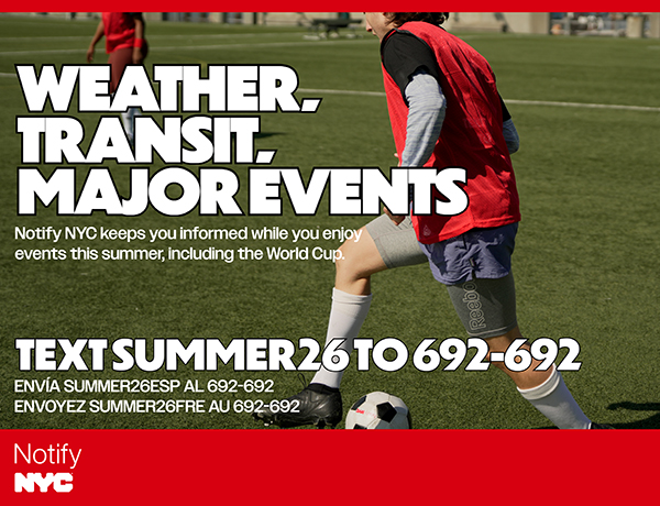 image of soccer player with the text: For New Yorker by New Yorker, Stay connected to the city you love all summer long, including during the World Cup
                                           
