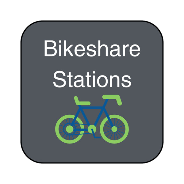 image of button with grey background that says Bikeshare Stations and an image of a blue and green bike