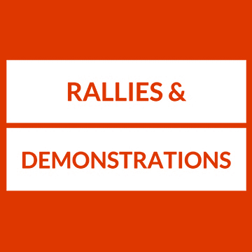 Text: Rallies and Demonstrations