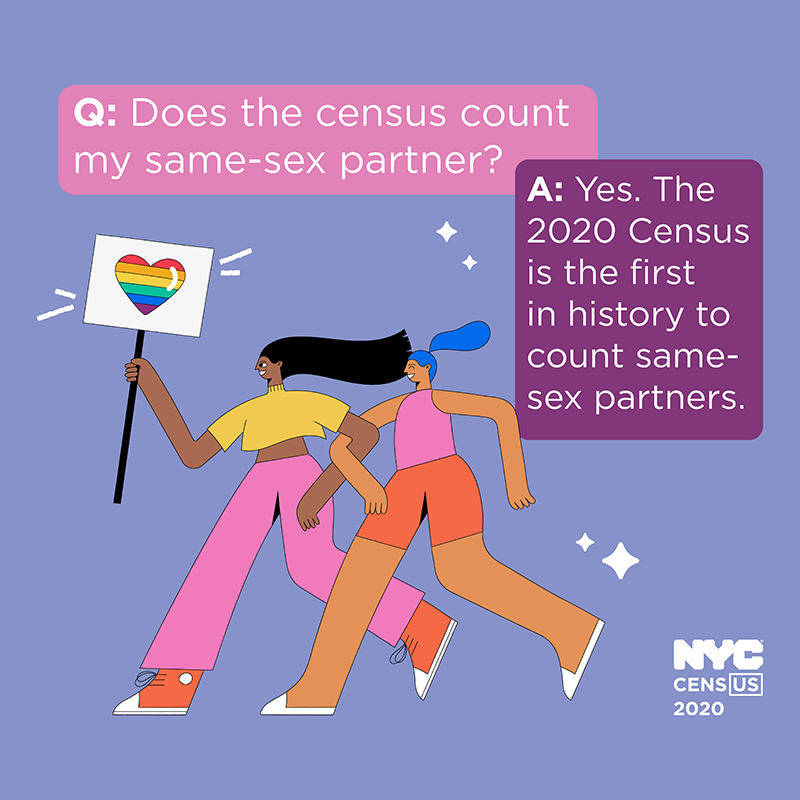 Does the census count my same-sex partner? Yes. The 202 Census si the first in histor to count same-sex partners.