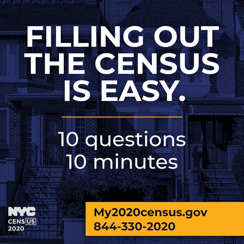 Filling out the census is easy. 10 questions 10 minutes.