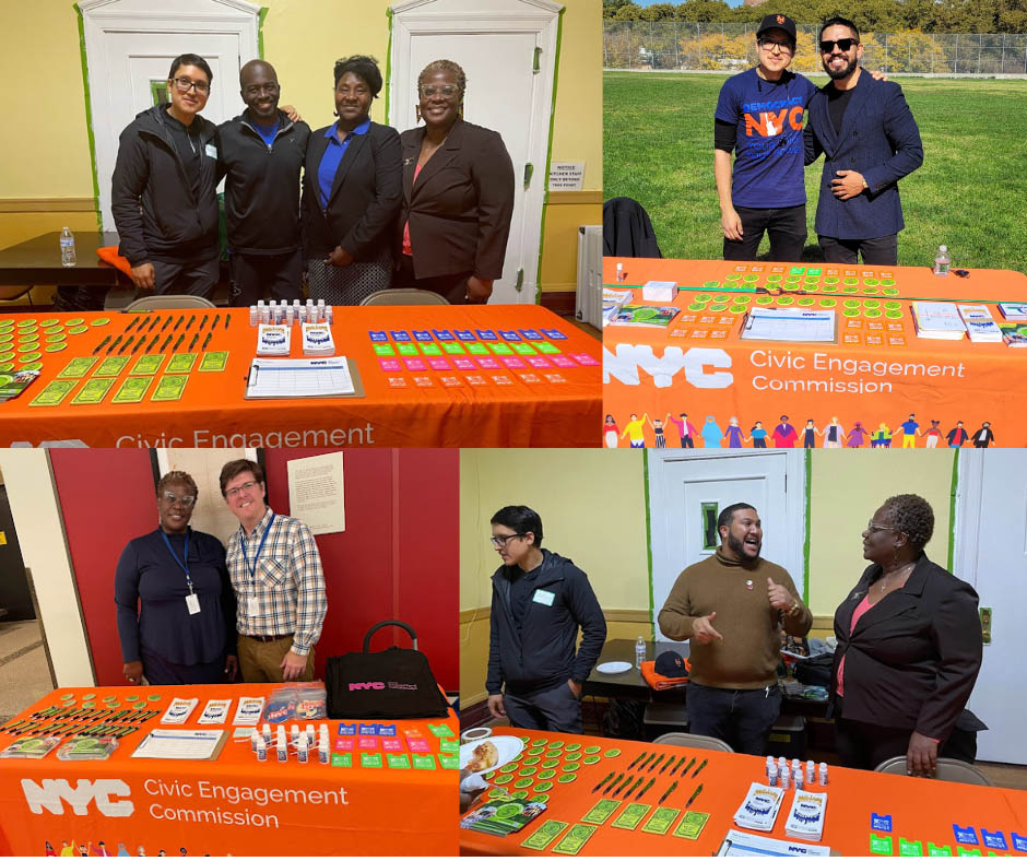 Photo collage of CEC outreach team with partners.