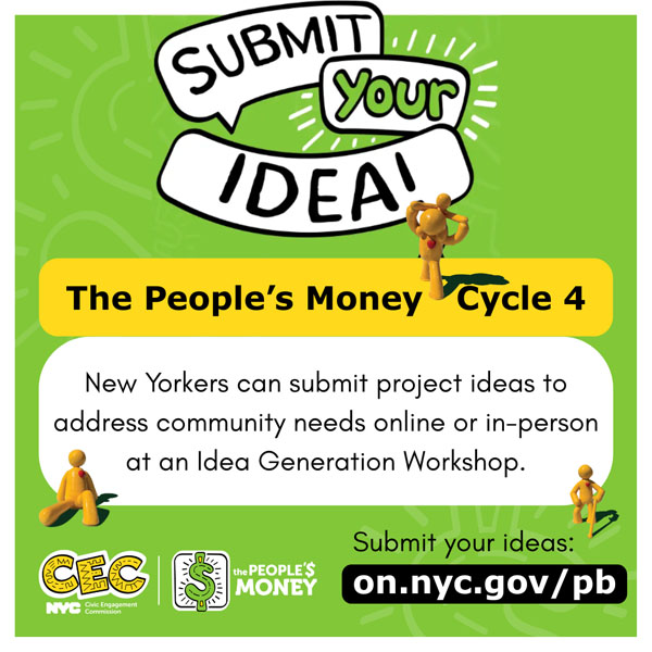 Ta playful green graphic that says Submit Your Idea for The People's Money's fourth cycle.