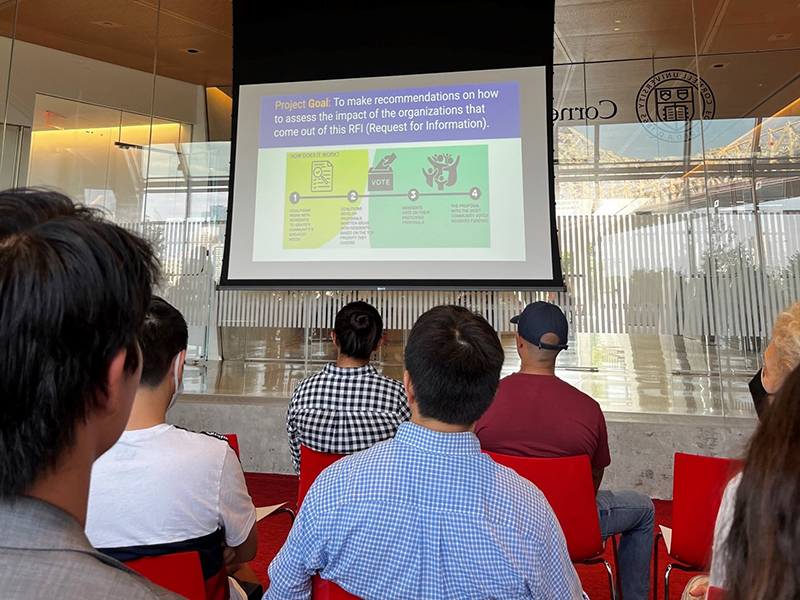 Presentation on the project goals of the evaluation framework for the Idea Generation phase of PB
