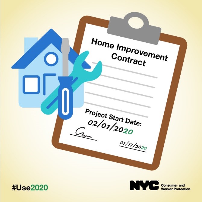 home improvement contract saying to use 2020