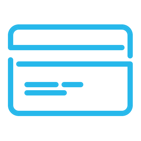 Blue icon of an id card