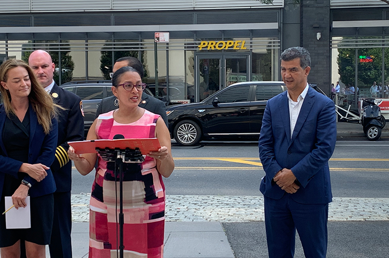 Press conference announcement featuring Commissioner Mayuga
                                           