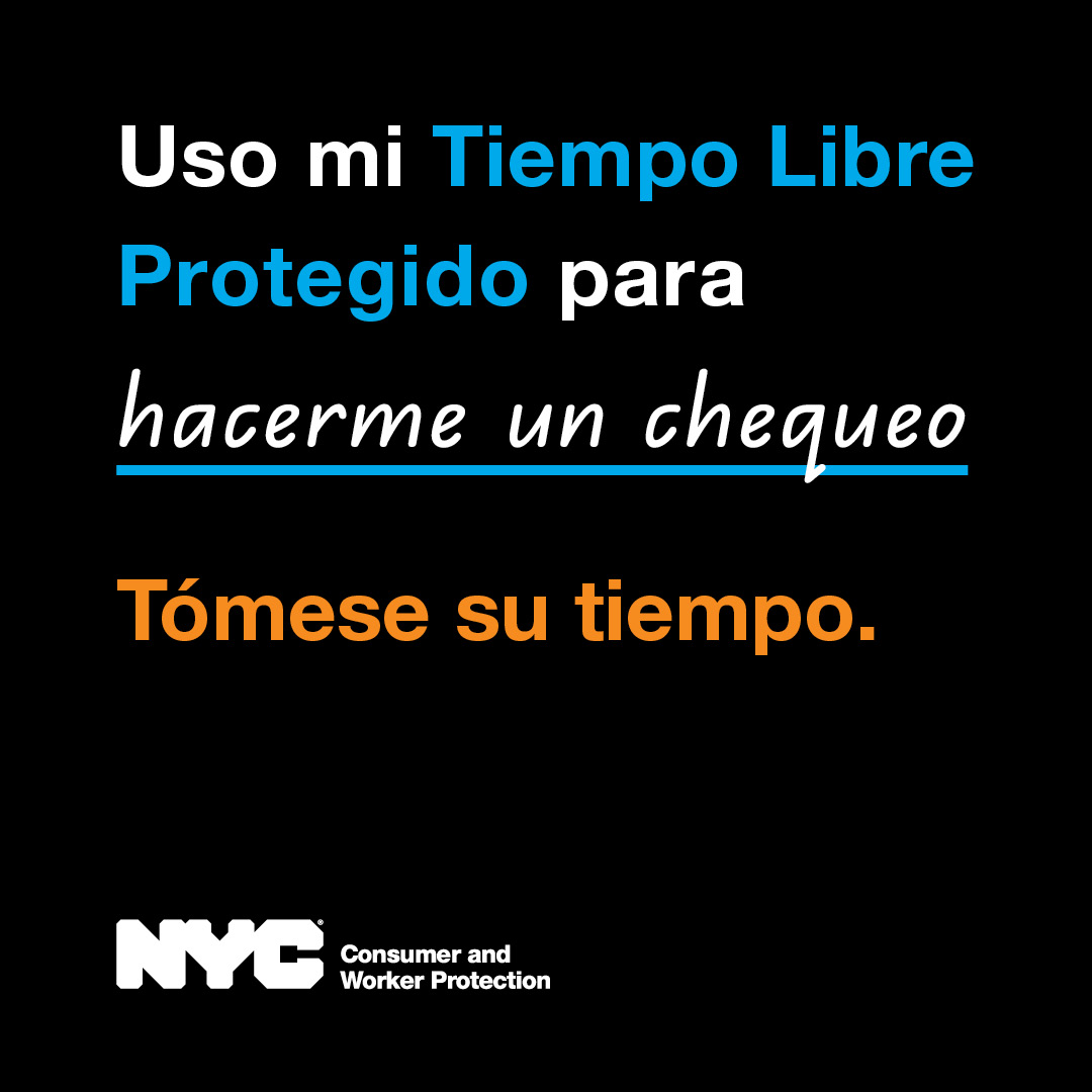 Uso mi Tiempo Libre Protegido para hacerme un chequeo. T&oacute;mese su tiempo.