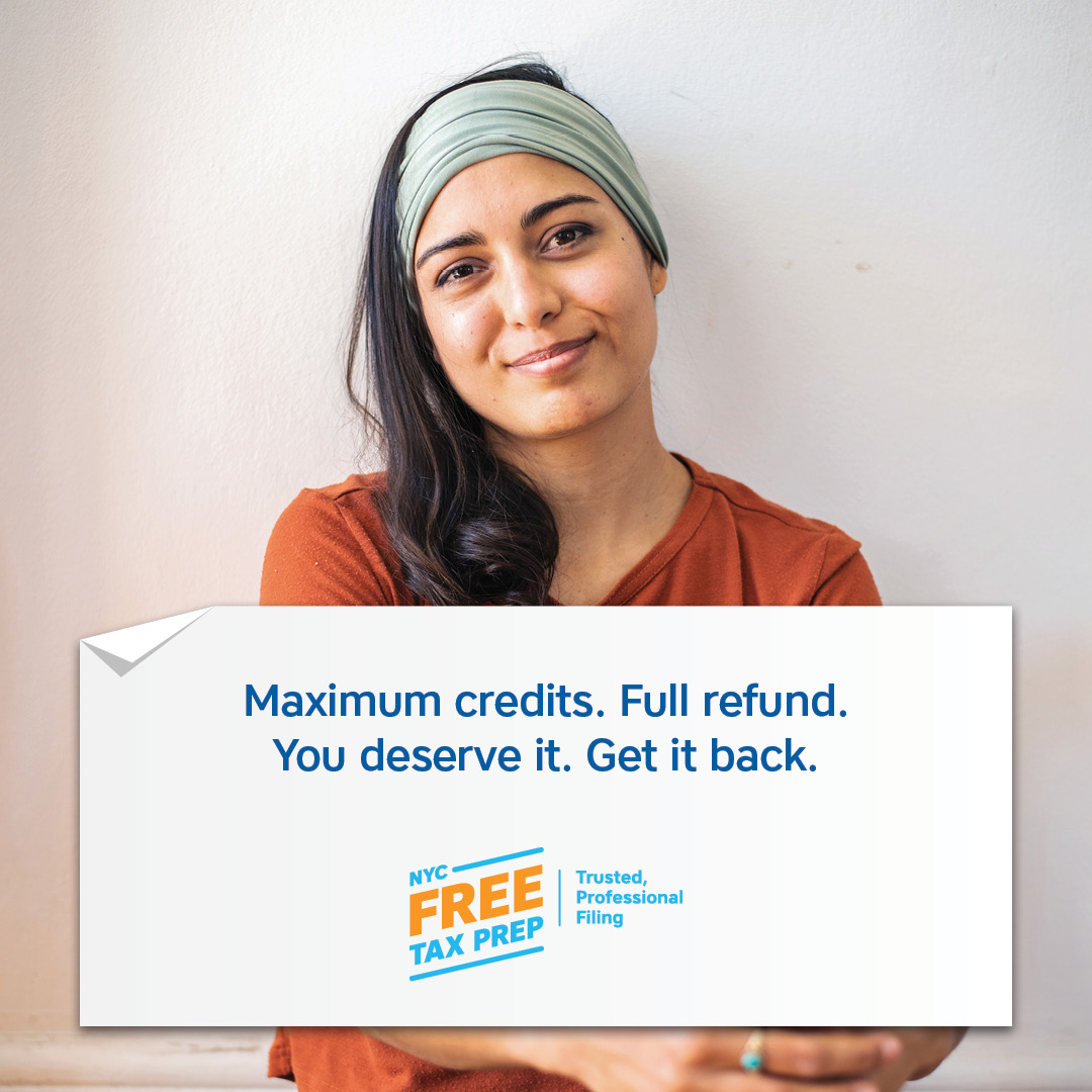English version of single filer NYC Free Tax Prep campaign ad