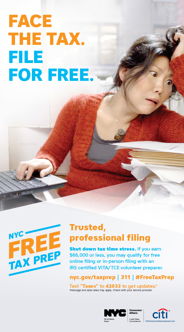 Tax Time Campaign Ad 4, FACE THE TAX. FILE FOR FREE.