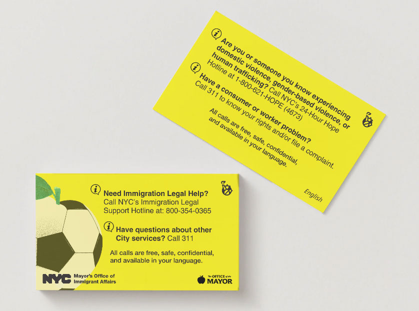 Yellow "Know Your Rights" cards