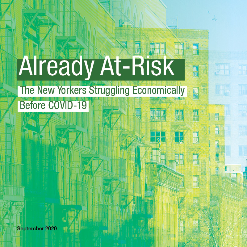 Report cover for Already At-Risk: The New Yorkers Struggling Economically Before COVID-19