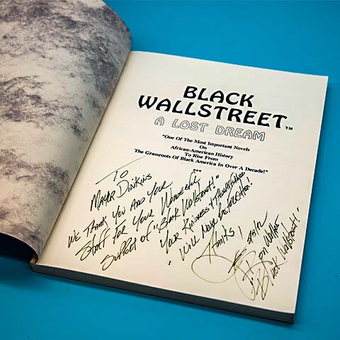 Mayor Dinkins - Book Black Wall Street signed by Author