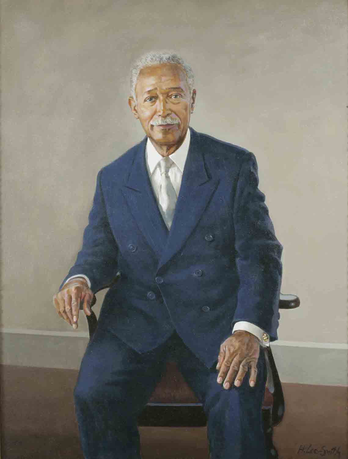 Mayor David N. Dinkins' painting by Hughie Lee-Smith