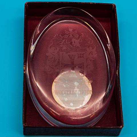 Mayor Bloomberg - Glass paperweight from Wolverhampton England