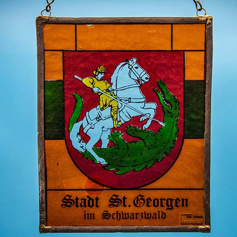 Mayor Guiliani - Framed Stained glass picture of Saint George