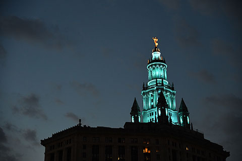 The Municipal Building at night