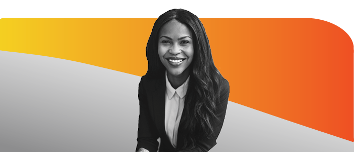 Young lady wearing a blazer with long hair, smiling