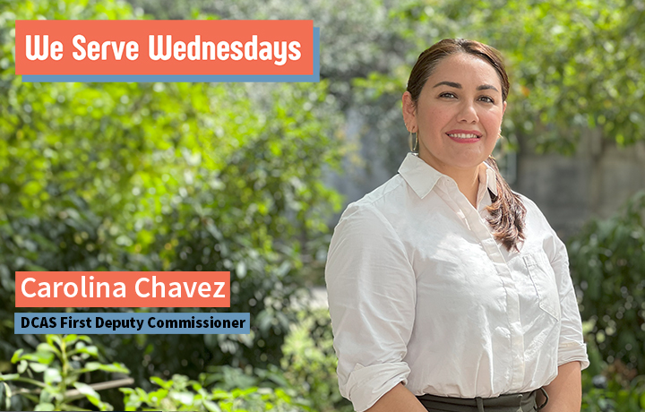 Carolina Chavez poses outside in a white button down shirt.
                                           