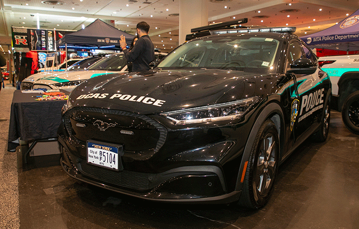 DCAS Ford Mach Electric Police Car at recent N Y Auto Show
                                           