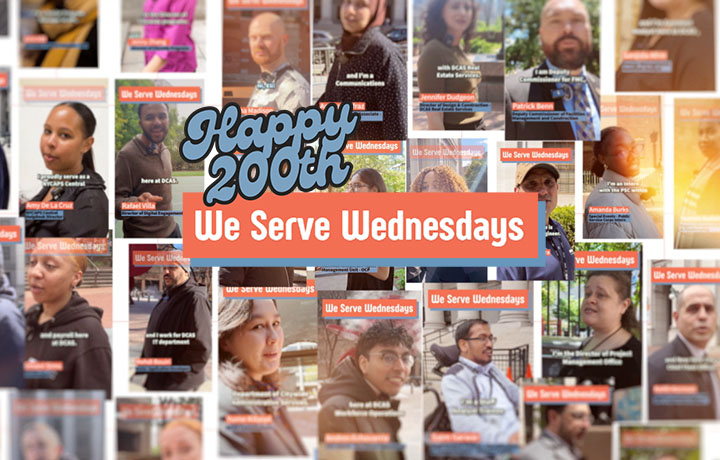 Montage of several past participants in the We Serve Wednesdays series. Happy 200th.
                                           