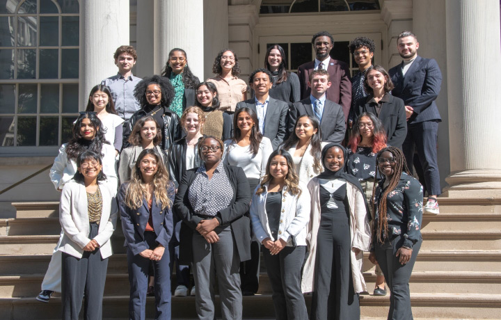 The 2022-2023 Urban Fellows Cohort outside City Hall.