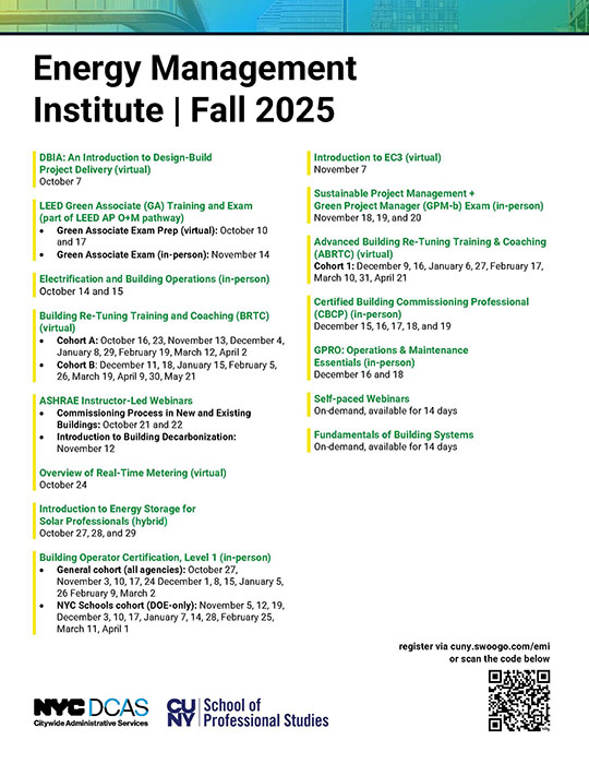 Energy Management Institute Schedule - Fall 2025 - decorative image