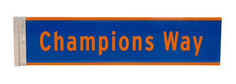 The Champions Way sign that is being auctioned. Photo Credit: NYC DOT
