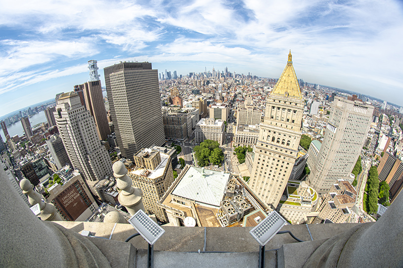 View from Centre 360 atop of One Centre St looking down at the Manhattan Civic Center area.