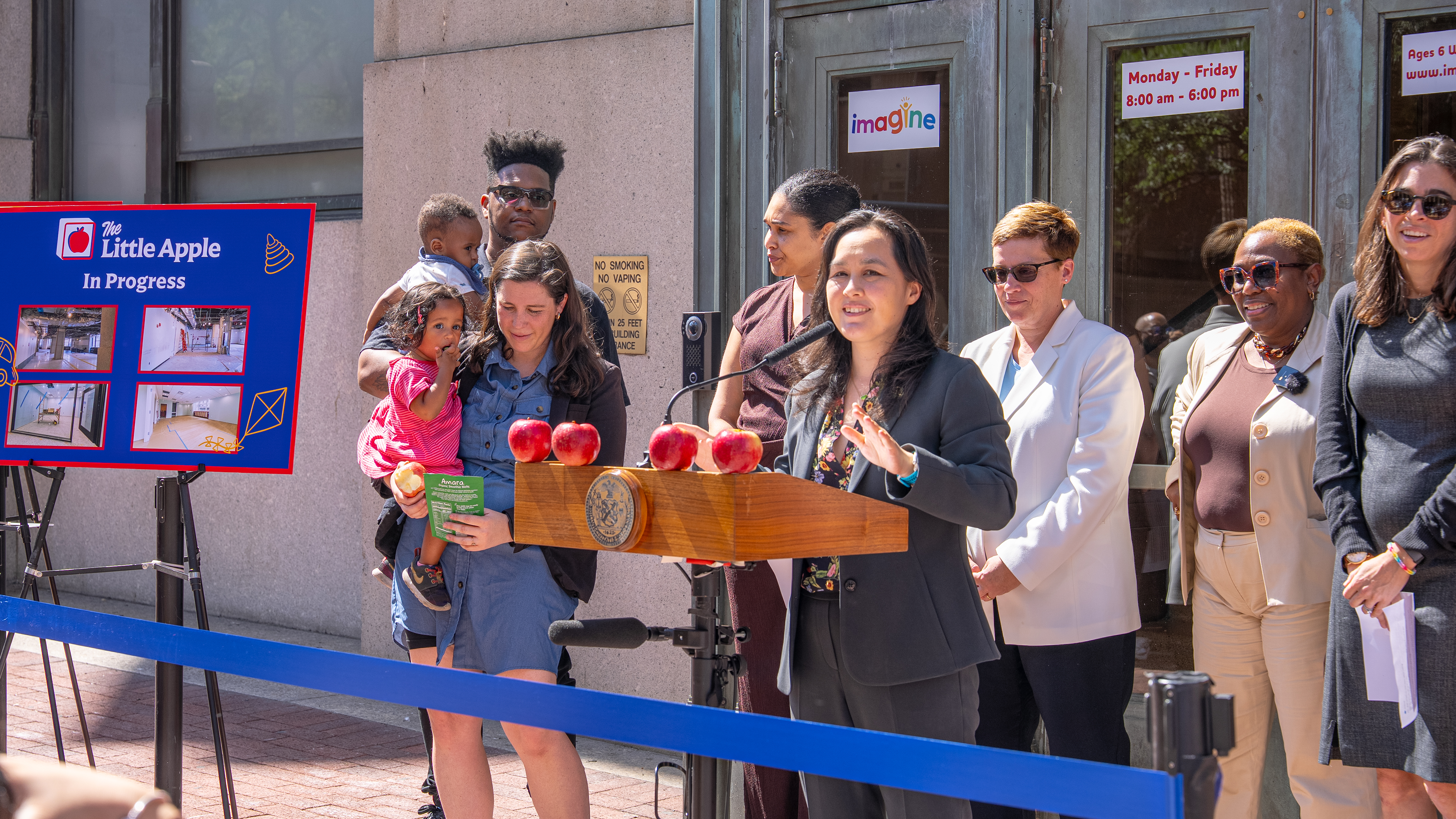Ribbon cutting for the brand new The Little Apple municipal child care program