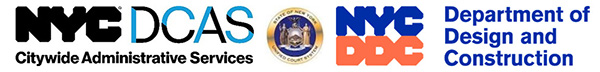NYC DCAS Logo, NY State Logo and NYC DDC Logo