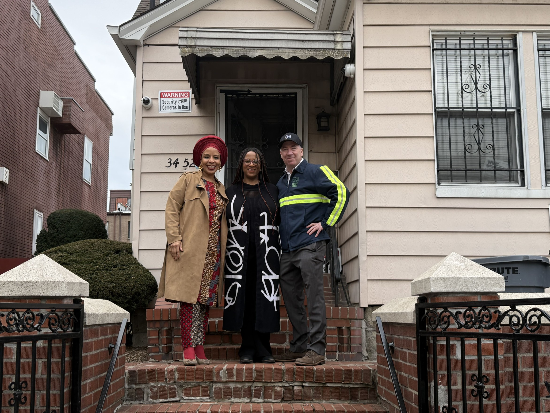 Commissioner Laurie Cumbo, Regina Bain, Commissioner Tom Foley at Selma’s House.