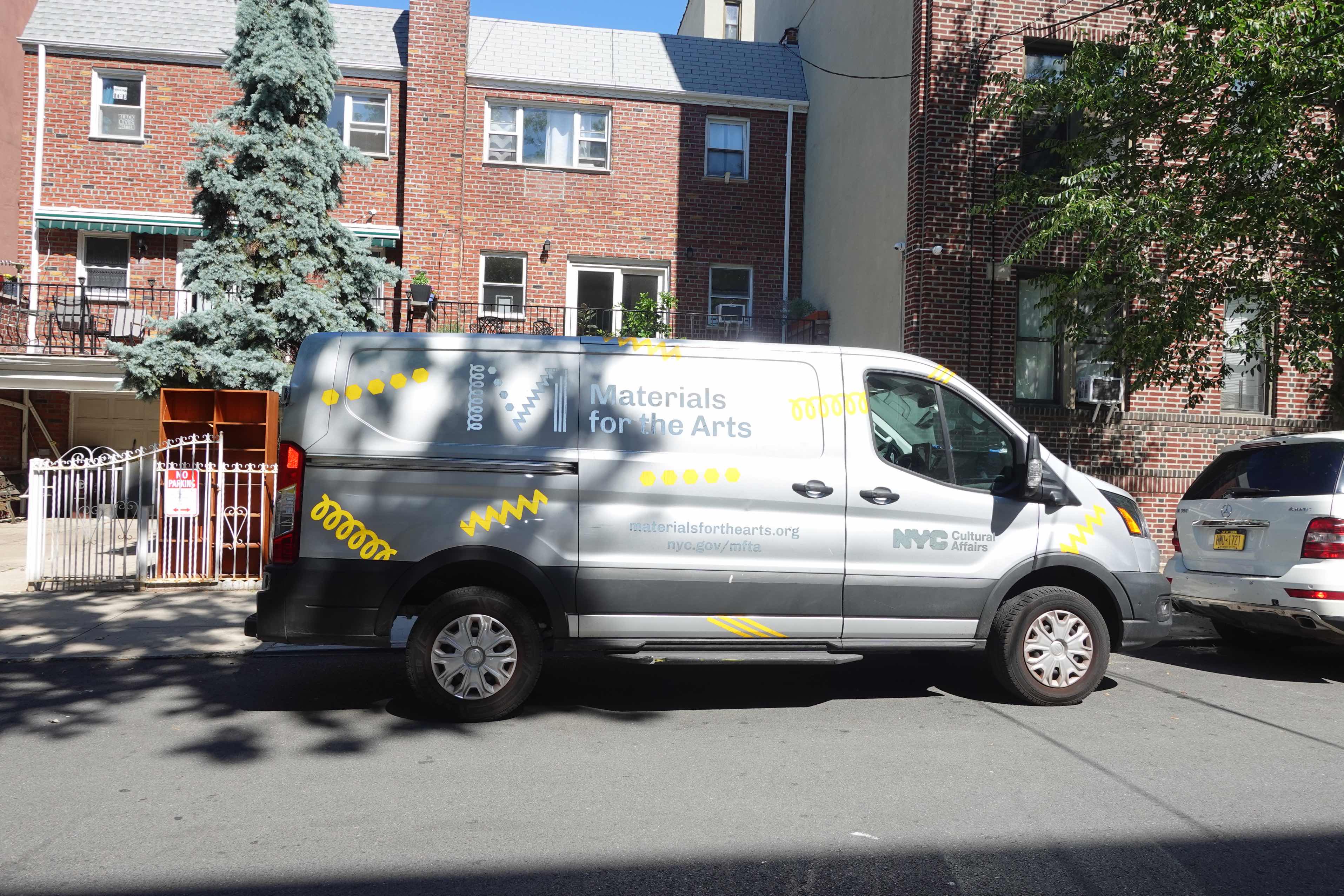 MFTA's cargo van with MFTA and the NYC Cultural Affairs logos.