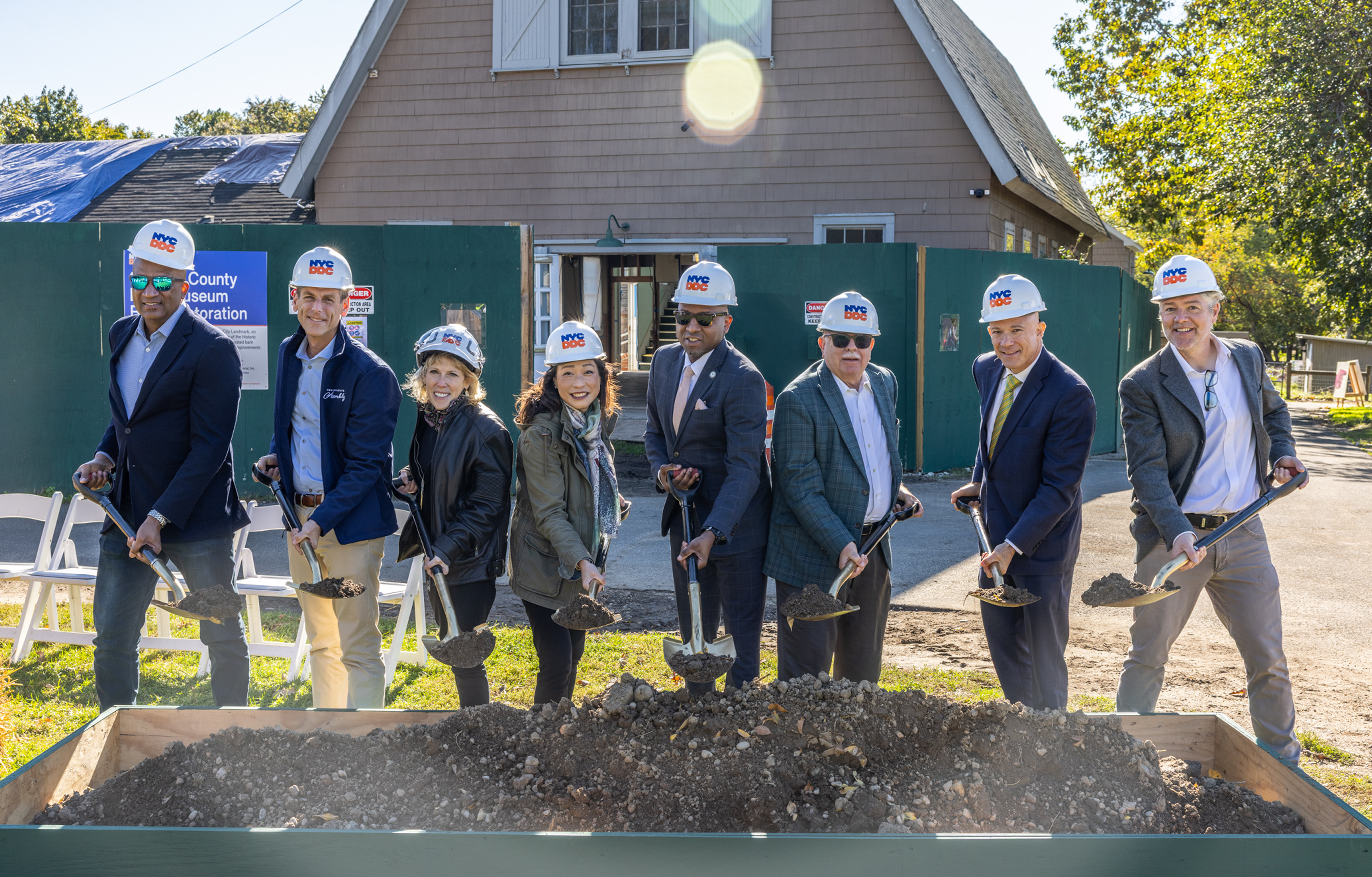 Ground breaking ceremony with elected and city officials as well as reps from Queens County Farm Museum
                                           
