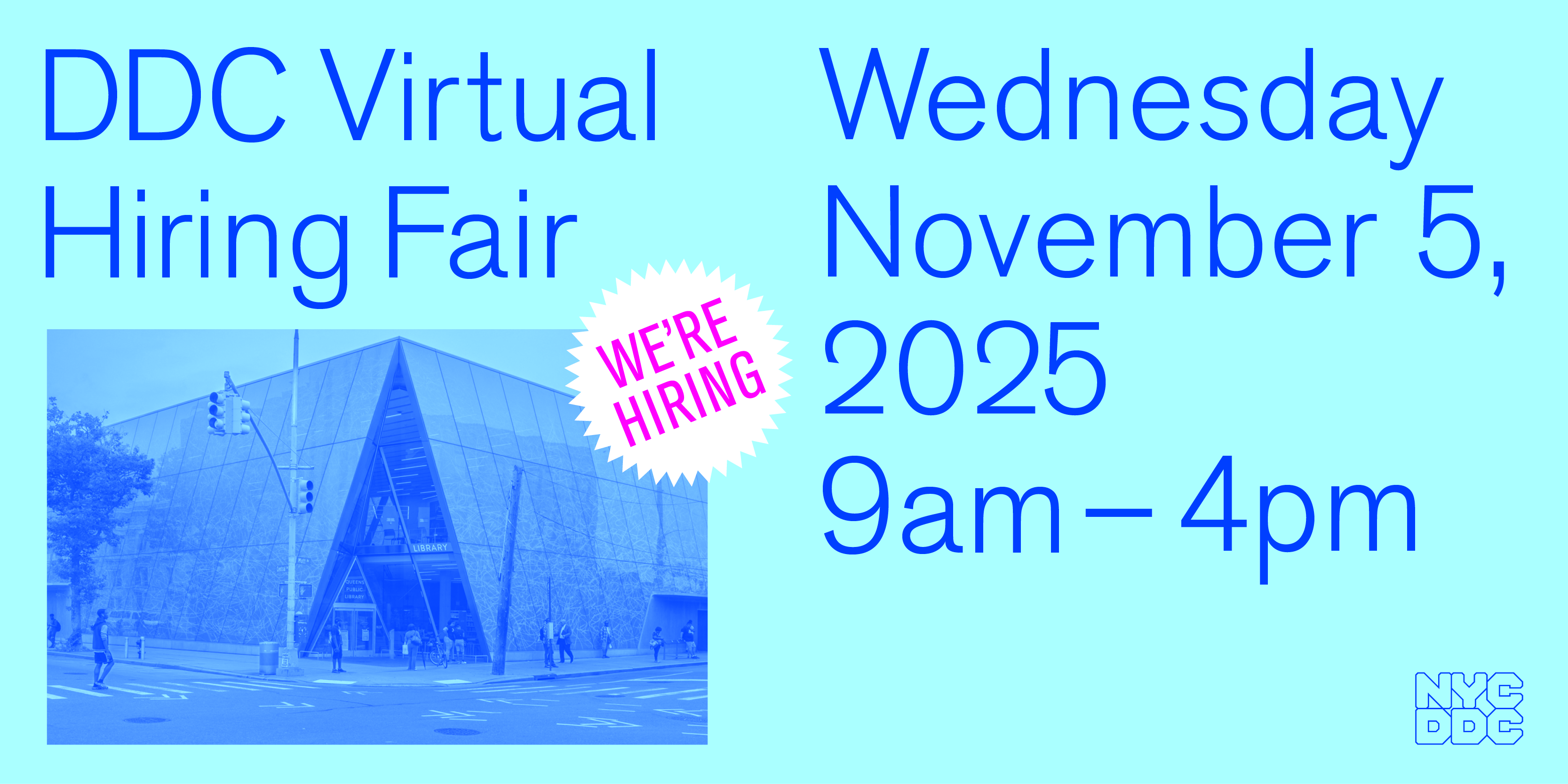 banner announcing DDC hiring fair on Nov 5th