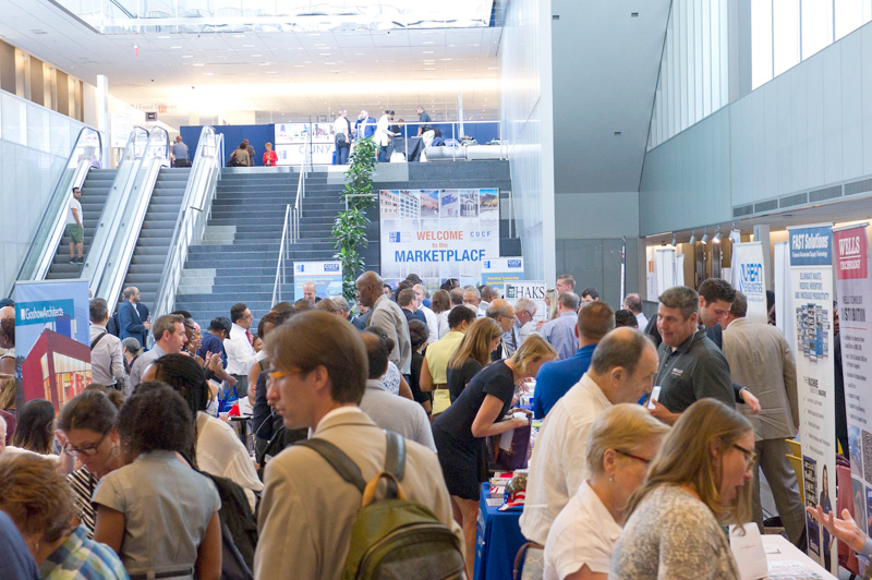 Attendees gather in a hall at the CUNY MWBE event.