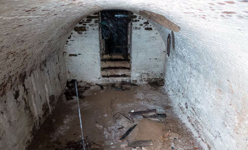 First of the two discovered burial vaults in Washington Square Park.