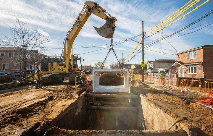 box sewer installation