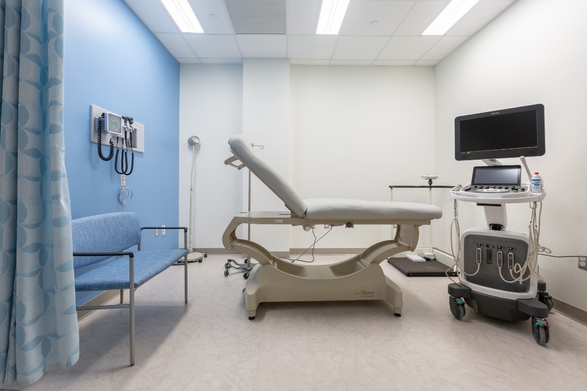 One of 40 new exam rooms for patients who are recovering from COVID