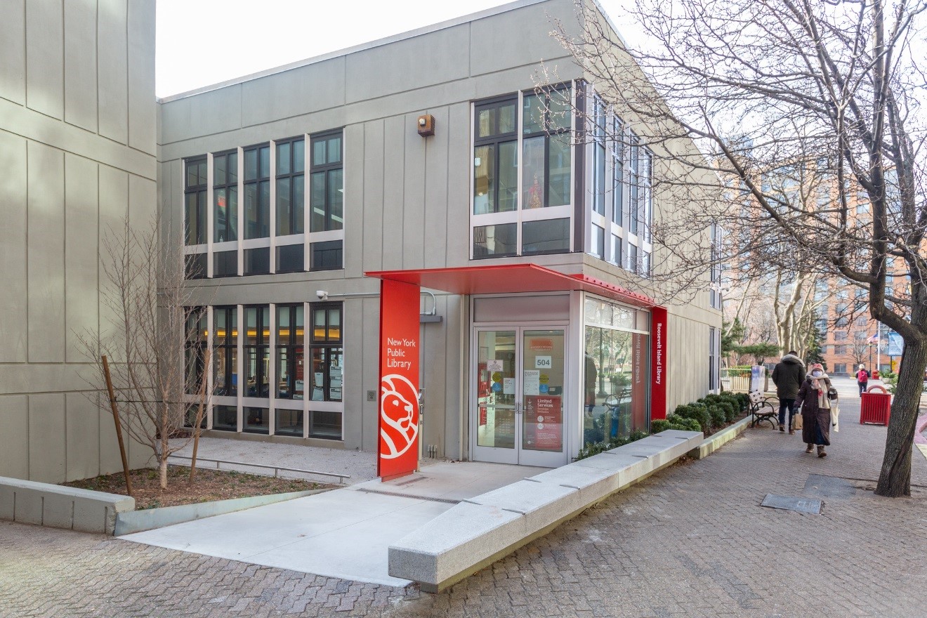 library exterior and entrance