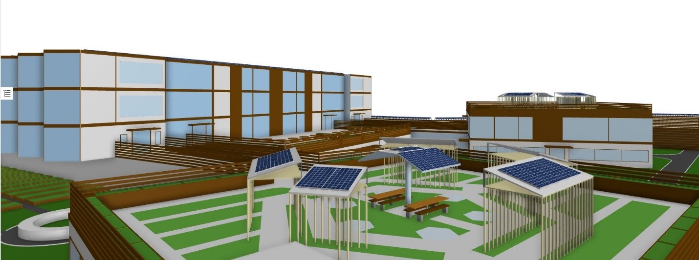 Rendering of homeless shelter green roof