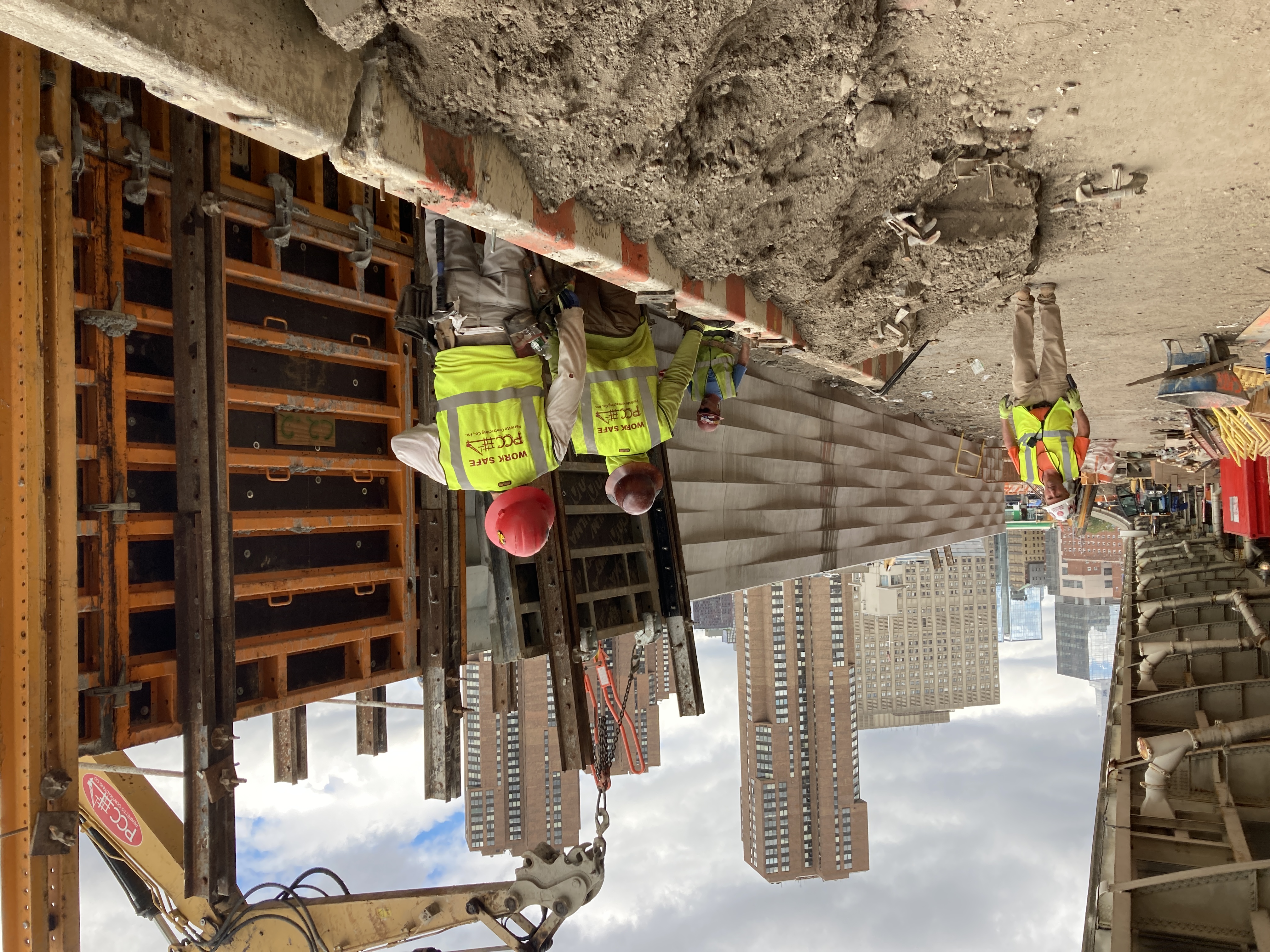 construction work on floodwall