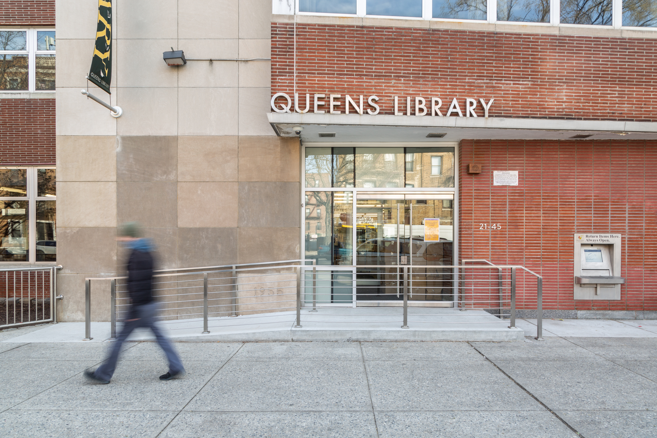 library main entrance features new ADA accessible ramp
