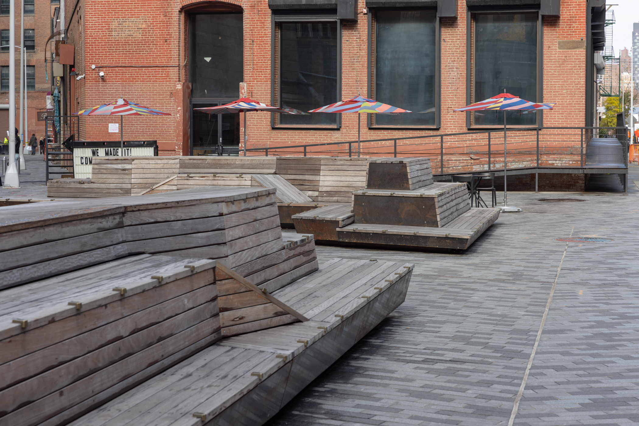 seating at the new plaza