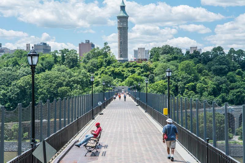 A view of Manhattan from the Bronx side of the High Bridge