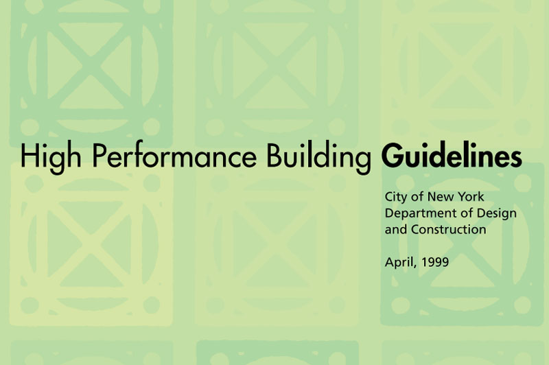 Cover for High Performance Building Guidlines.