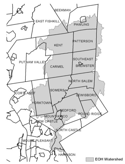 a map of the East of Hudson Municipal Separate Storm Sewer System Watershed